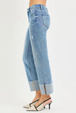 4 Way Stretch Mid Rise Cuff Jean