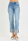 4 Way Stretch Mid Rise Cuff Jean