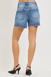 Scalloped Hem Denim Shorts