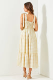 Cream Striped Maxi Dress