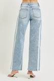 Contrast Stripe Jeans with Drawstring