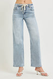 Contrast Stripe Jeans with Drawstring