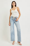 Contrast Stripe Jeans with Drawstring