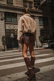 Fur Front Zip Cropped Jacket