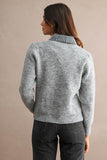 Denim Collar Soft Sweater Cardigan