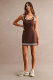 Chocolate & White Sleeveless Romper