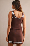 Chocolate & White Sleeveless Romper