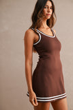 Chocolate & White Sleeveless Romper