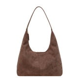 Coffee Suede Underarm Bag