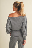Striped Off Shoulder Slouchy Top