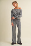 Striped Off Shoulder Slouchy Top