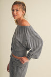 Striped Off Shoulder Slouchy Top