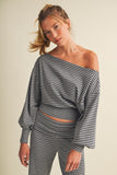Striped Off Shoulder Slouchy Top