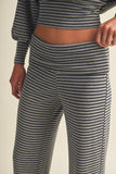 Striped Relaxed Foldover Pants
