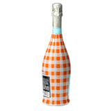 Orange & White Gingham Prosecco Bottle Wrap