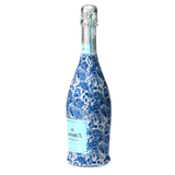 Blue Porcelain Roses Prosecco Bottle Wrap