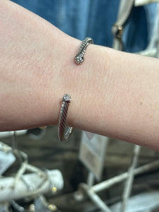 Pave Crystal End Bangle