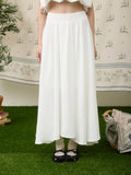 White Box Pleat Midi Skirt