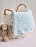 Baby Blue Scalloped Chenille Blanket