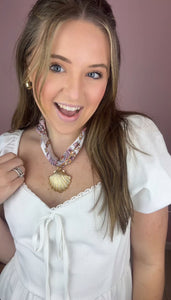 Scarf Necklace with Charm