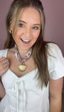 Scarf Necklace with Charm