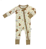 Teddy in Bloom - Zipper Footie Pajamas