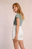 White Belted Shorts