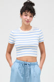 Baby Blue Stripe Short Sleeve Tee