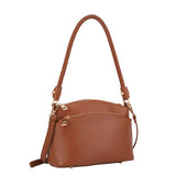 Taupe Double Compartment Braided Handle Bag