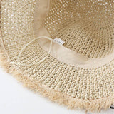 Wide Brim Trim Straw Bucket Hat