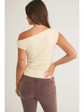 Cream Asymmetrical Sweater Tank