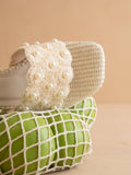The Holland | Ivory Pearl Raffia Block Heel Mule