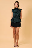 Hunter Green Twist Mock Neck Tank