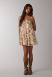 Olive & Brown Floral Mini Dress