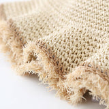 Wide Brim Trim Straw Bucket Hat