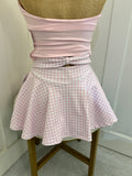Pink Gingham Bow Back Skort