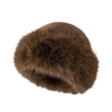 Brown Faux Fur Fishermen Hat