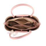Taupe Scalloped Bag with Scarf Detail