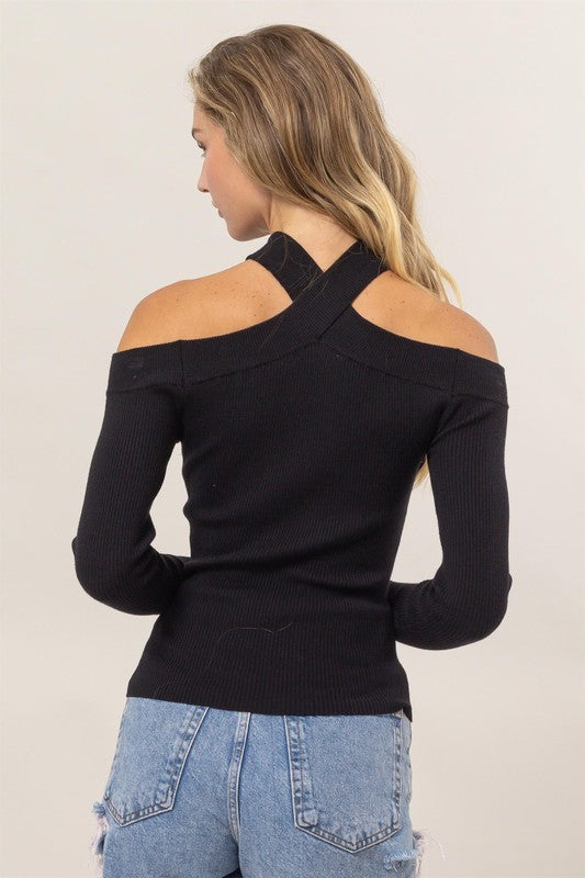 Black Criss Cross Off the Shoulder Top – Fashion Cupcake