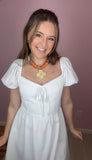 Scarf Necklace with Charm