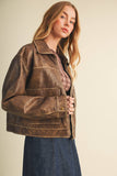 Vegan Leather Boxy Jacket