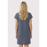 Navy Striped Shift Dress