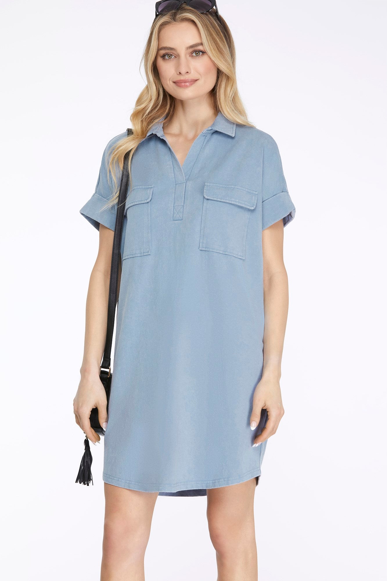 Light Blue Shift Dress w/ Pockets Fashion Cupcake Light Blue Shift Dress w/ Pockets Fashion Cupcake