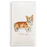 I Love You Corgi: Dishtowel