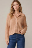 Taupe Cozy Button Front Sweater