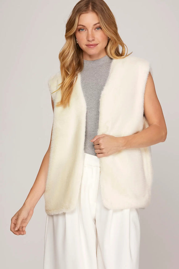 White Soft Fur Vest