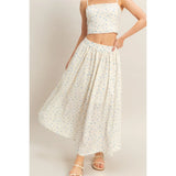 Ivory & Blue Floral Midi Dress Set