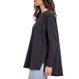 Libba Black Swing Hem Top