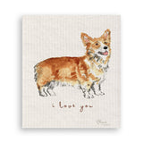 I Love You Corgi: Dishtowel
