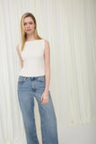 Ivory Fitted Boat Neck Tank